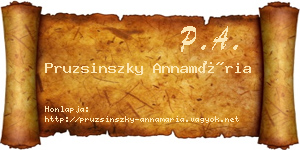 Pruzsinszky Annamária névjegykártya
