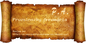 Pruzsinszky Annamária névjegykártya