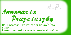 annamaria pruzsinszky business card